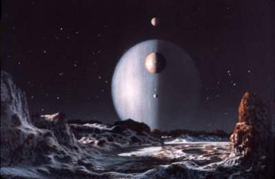 Uranus and Moon by Don Dixon
