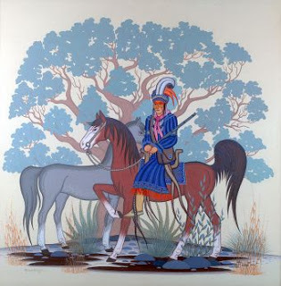 Creek Chief and Two Horses | Acee Blue Eagle